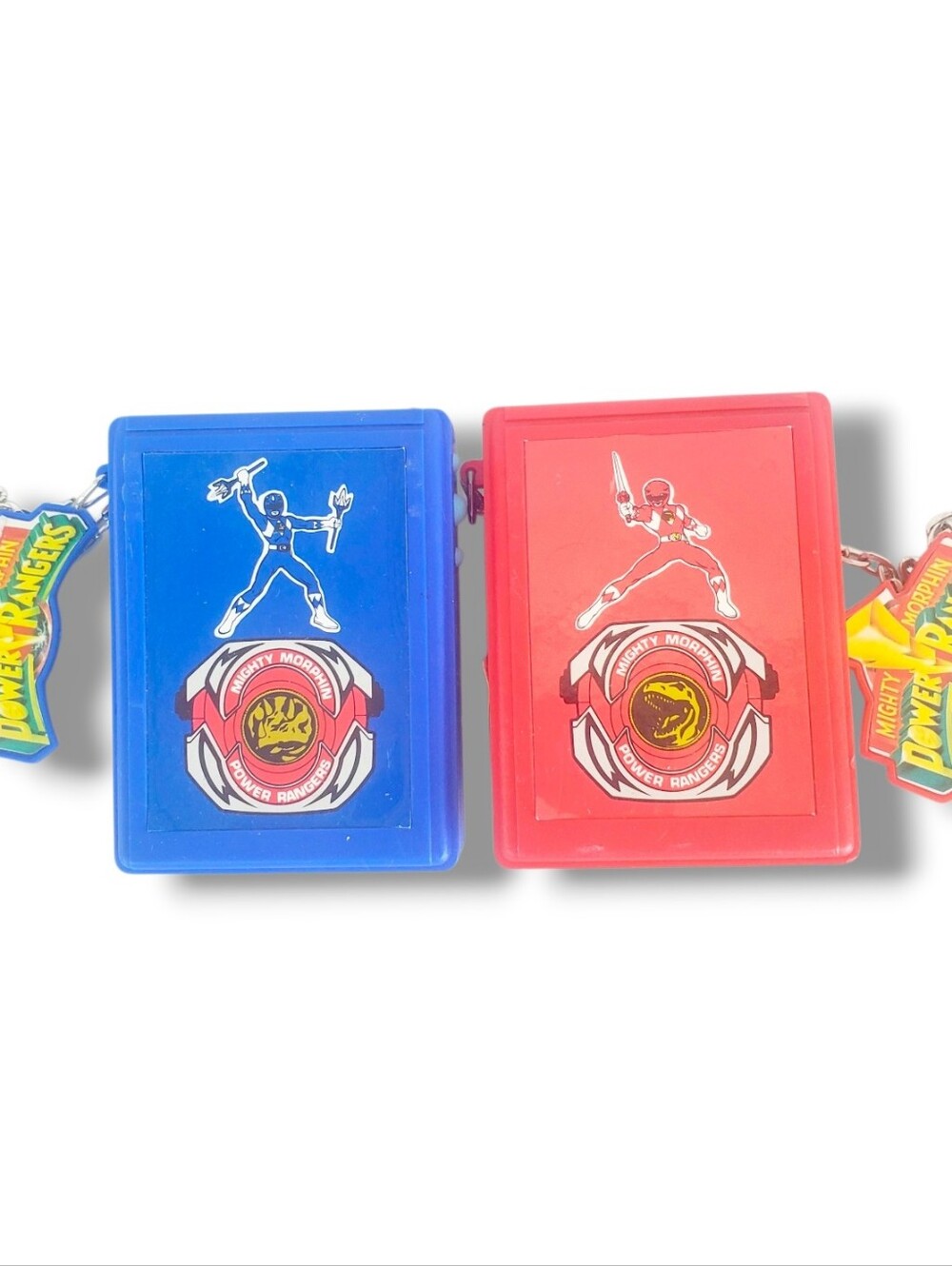 2 Mighty Morphin Power Ranger Calling Clip On 1993 Red Blue Ranger Beeper